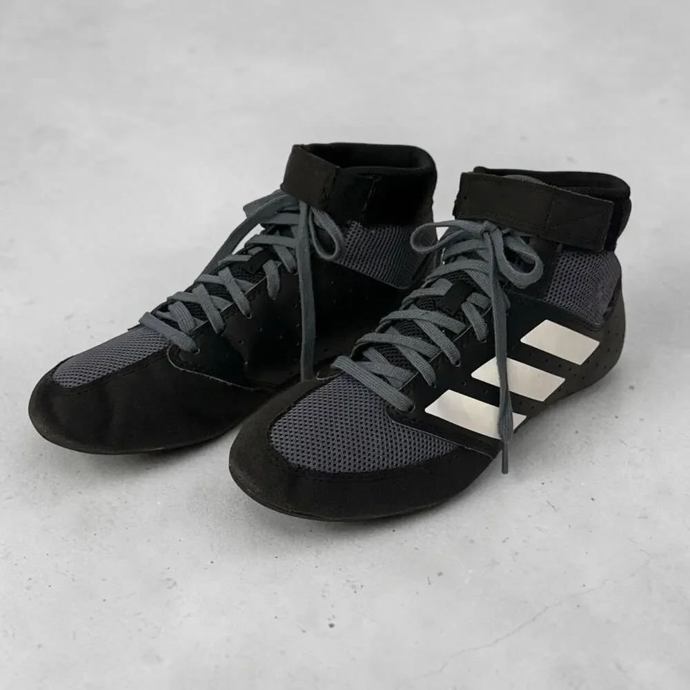 Adidas Mat Hog 2.0 Wrestling Shoes Black Gray White FZ5391 Size 7